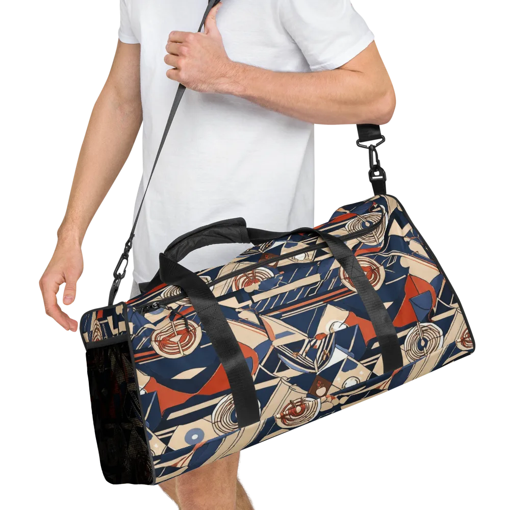 Nautical Circuit on Duffle Bag — Right Front