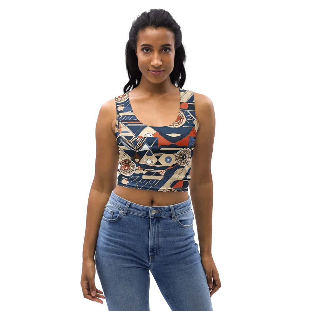 Nautical Circuit on Crop Top — Front