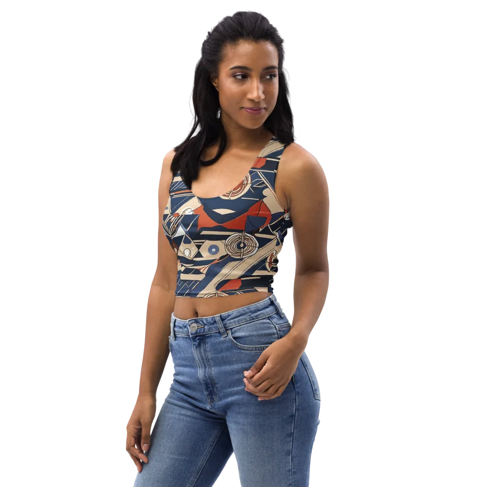 Nautical Circuit on Crop Top — Left Front