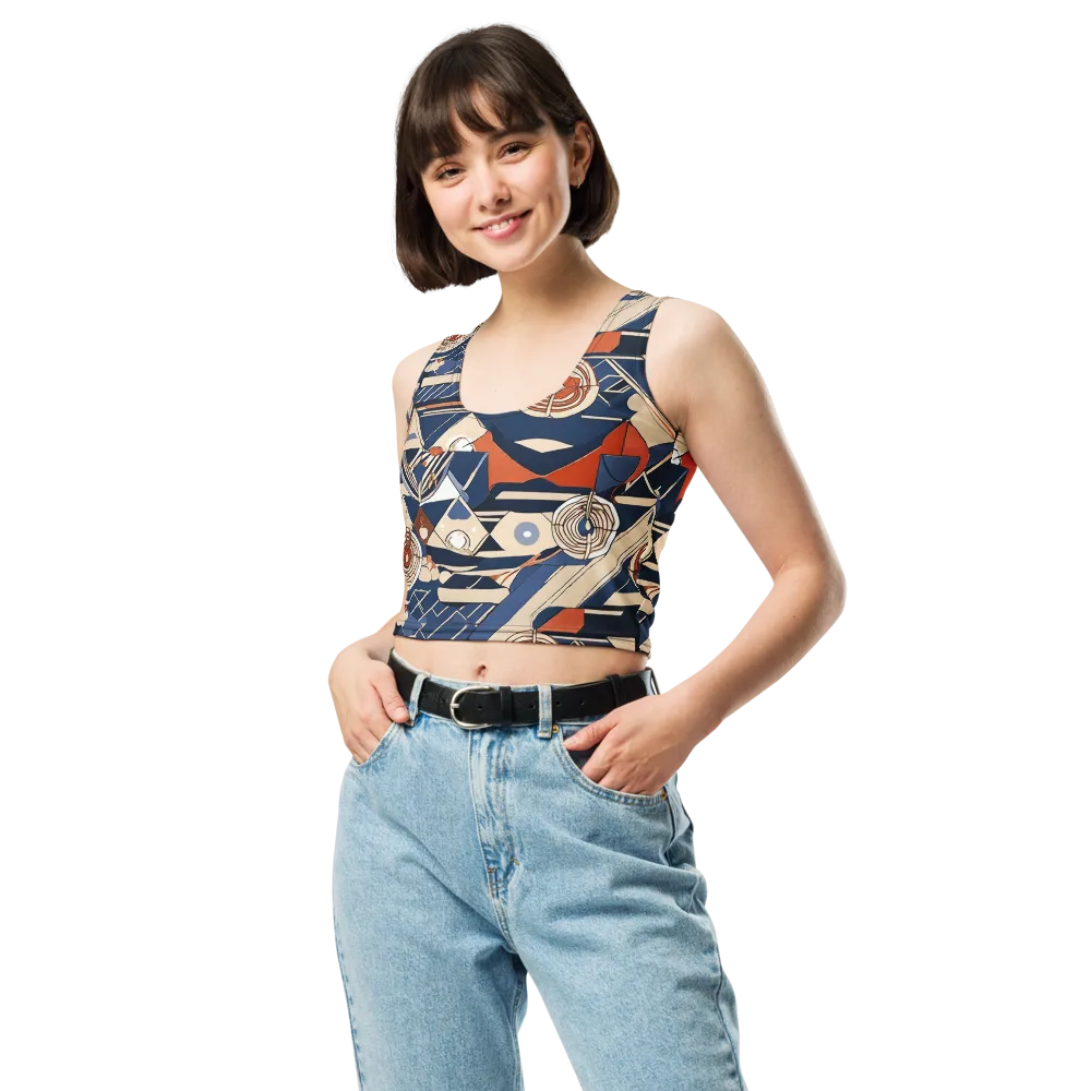 Nautical Circuit on Crop Top — Front