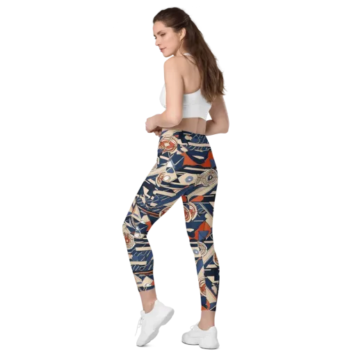 Nautical Circuit on a Leggings with Pockets