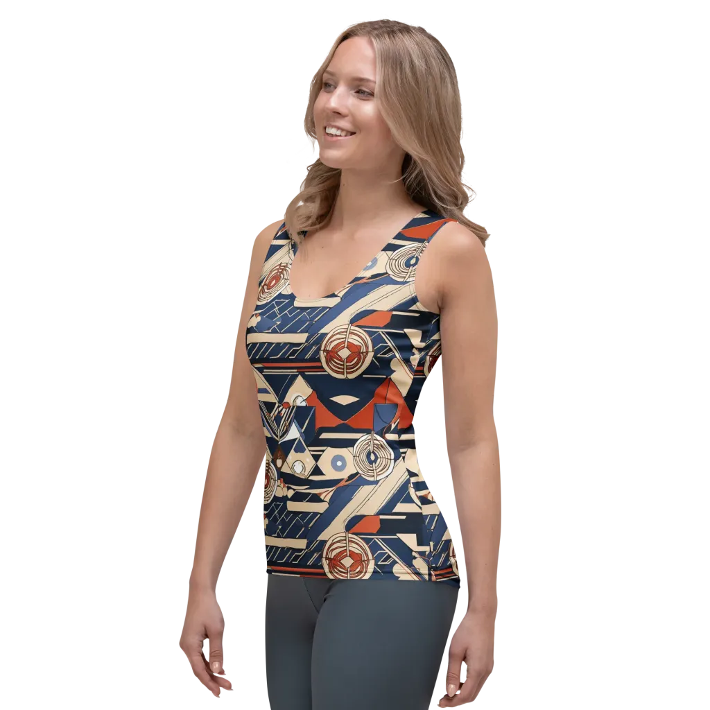 Nautical Circuit on Women's Tank Top — Left Front