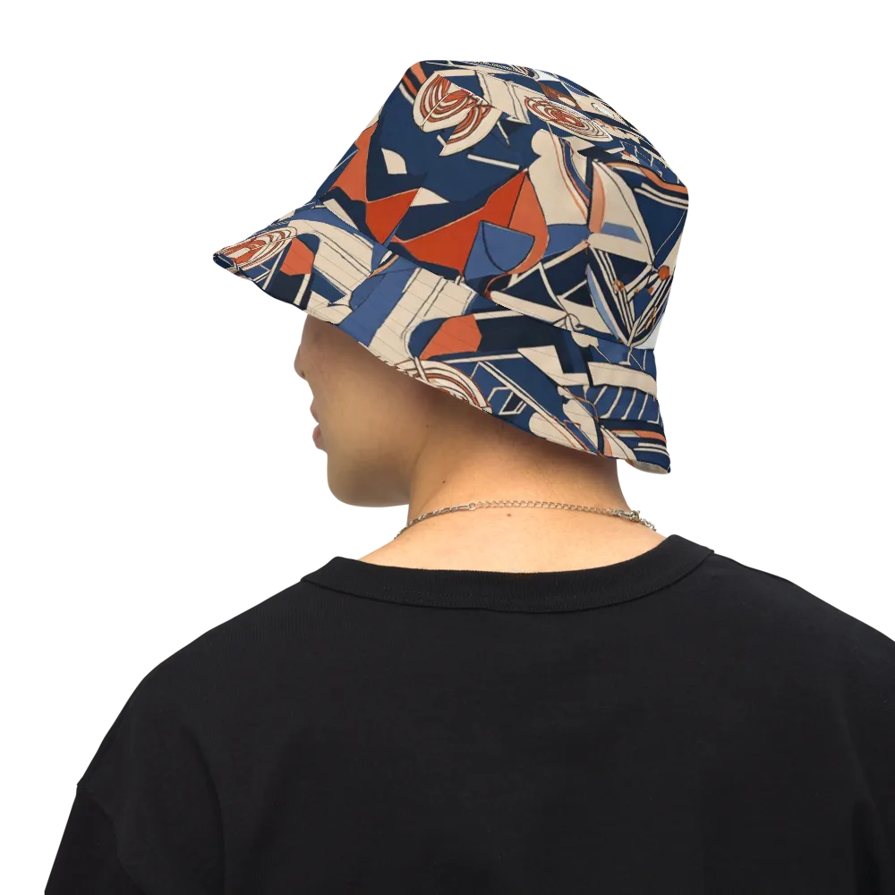 Nautical Circuit on Reversible Bucket Hat — Back Inside