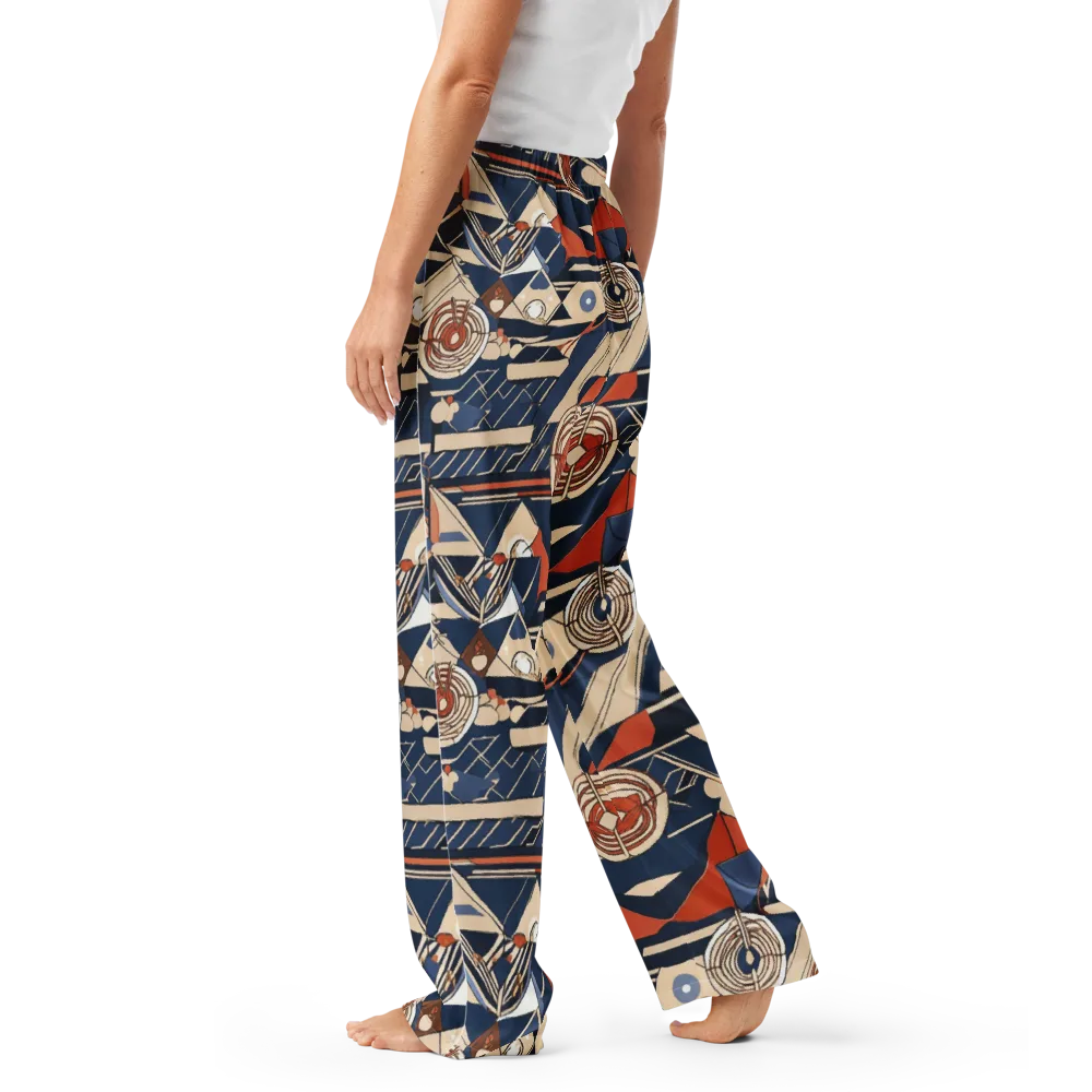 Nautical Circuit on Women's Pajama Pants — Left