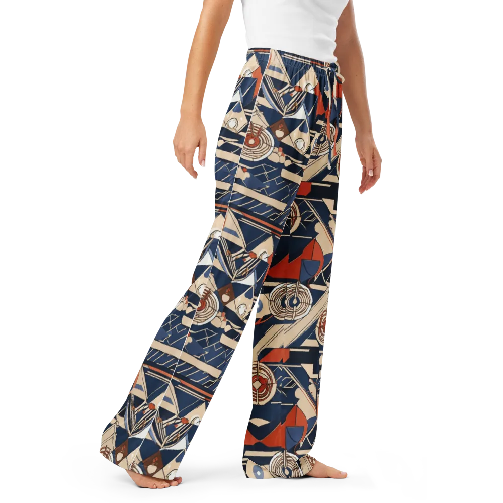 Nautical Circuit on Women's Pajama Pants — Right Front