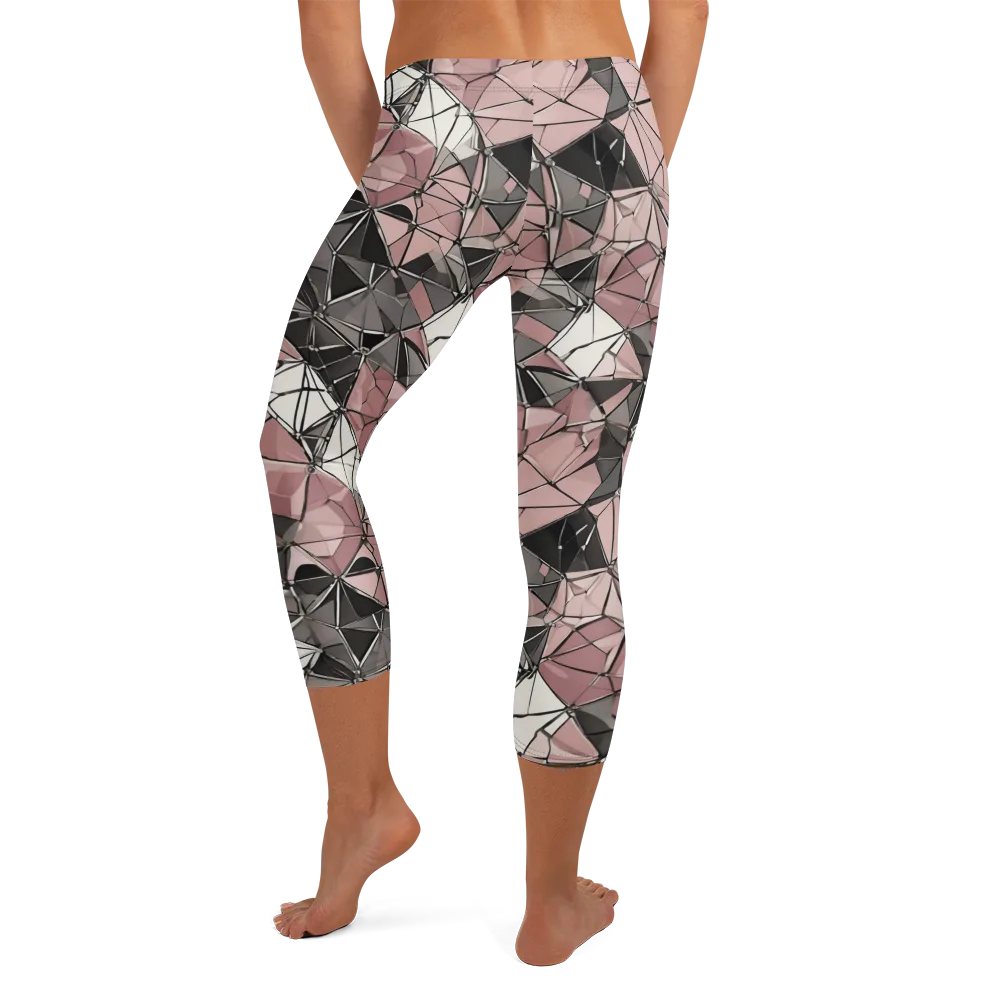 Rose Quartz Shatter on Capri Leggings — Back