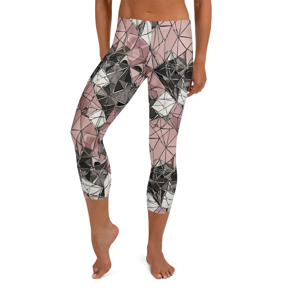 Rose Quartz Shatter on Capri Leggings — Front