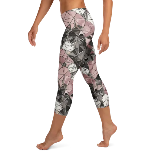 Rose Quartz Shatter on a Capri Leggings