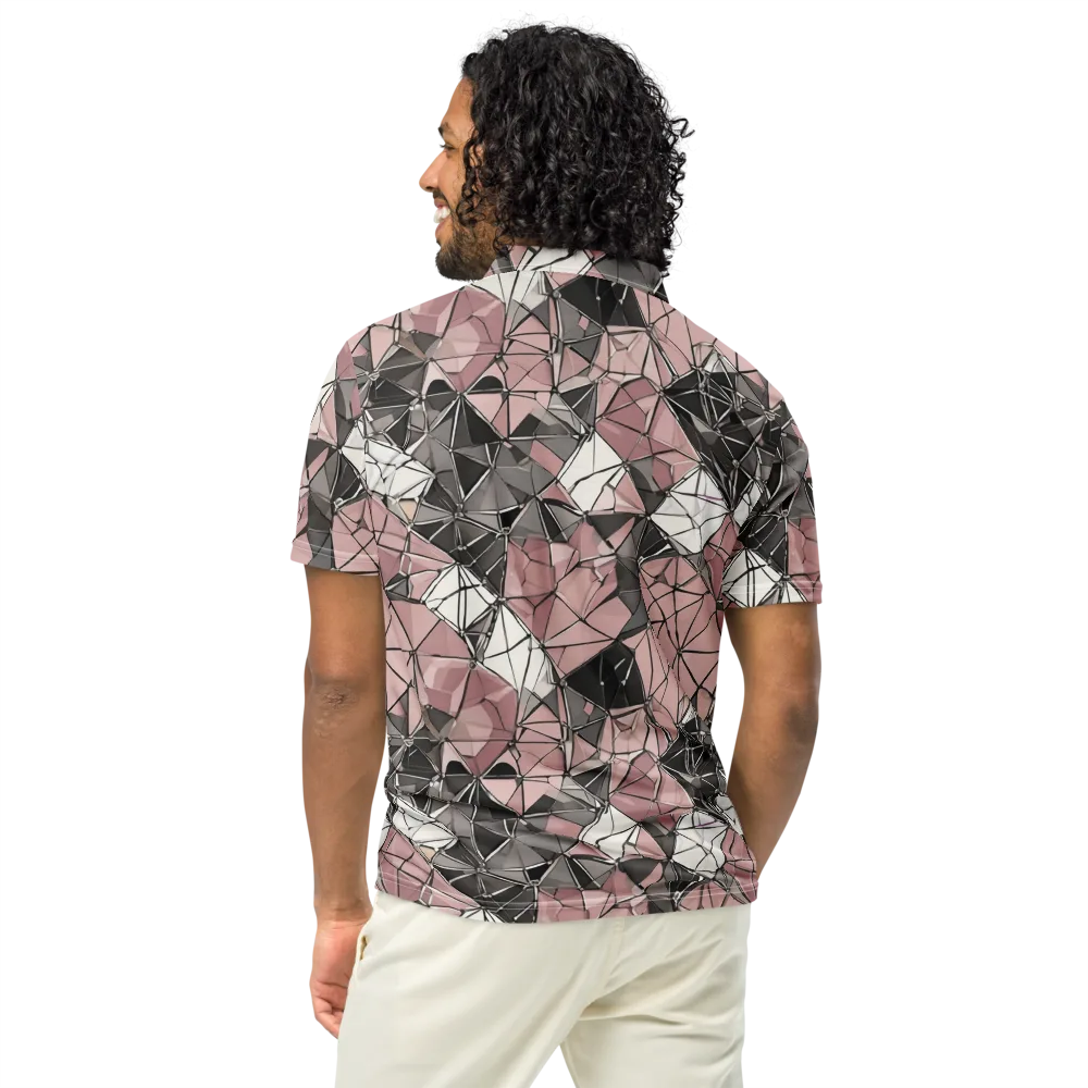 Rose Quartz Shatter on Men's Slim Fit Polo Shirt — Back