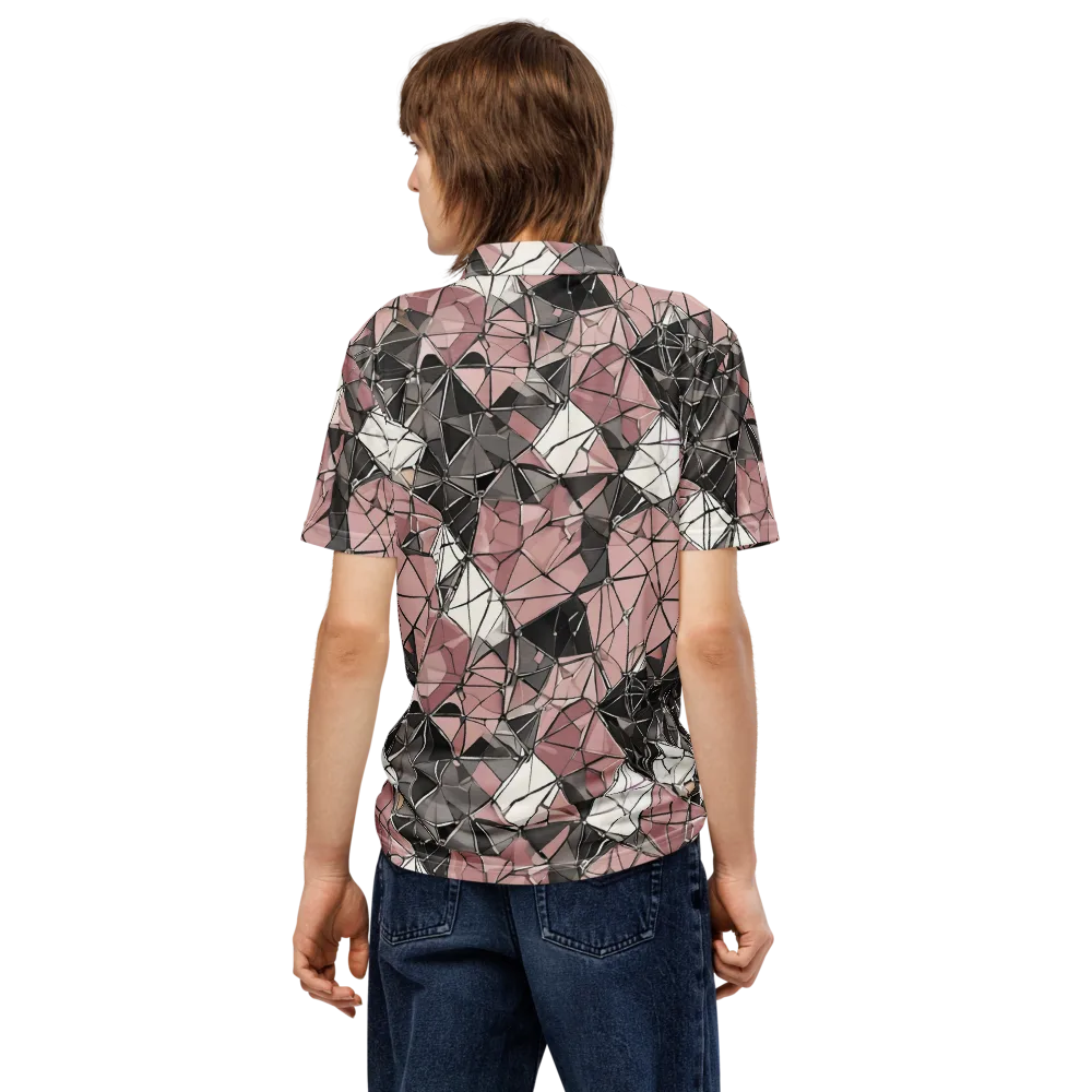 Rose Quartz Shatter on Men's Slim Fit Polo Shirt — Back