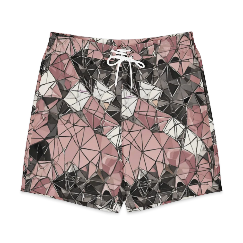 Rose Quartz Shatter on Men's Board Shorts — Front