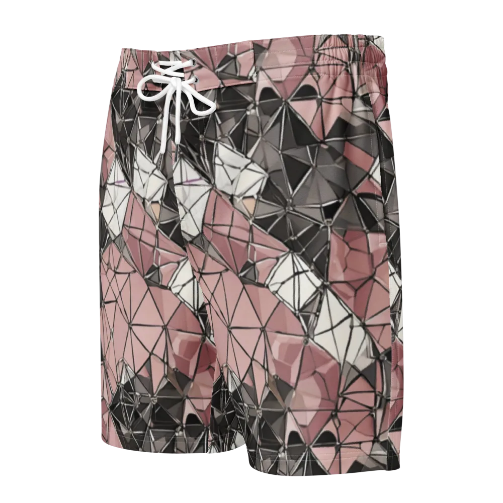 Rose Quartz Shatter on Men's Board Shorts — Front