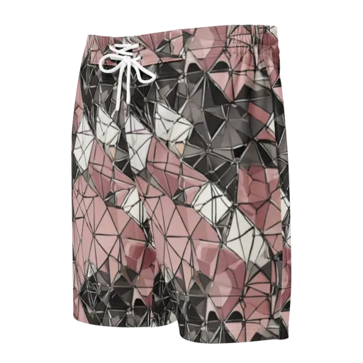 Rose Quartz Shatter on a Men's Board Shorts