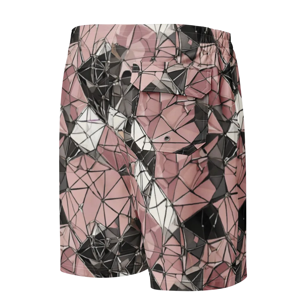 Rose Quartz Shatter on Men's Board Shorts — Back