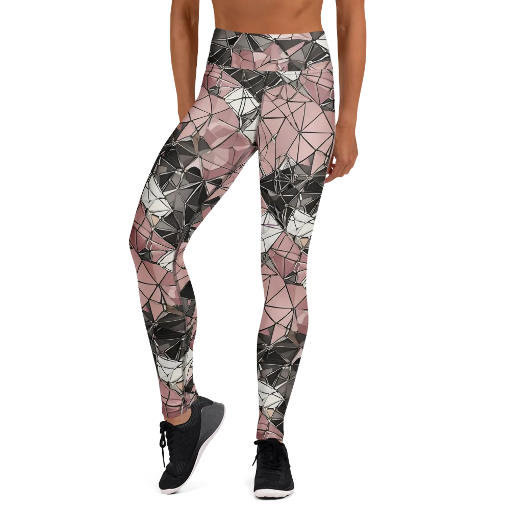 Rose Quartz Shatter on Yoga Leggings — Front