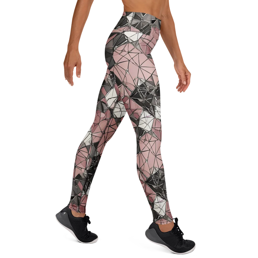 Rose Quartz Shatter on Yoga Leggings — Right