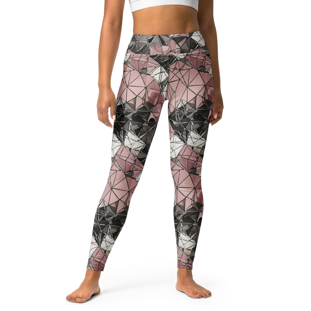 Rose Quartz Shatter on Yoga Leggings — Front