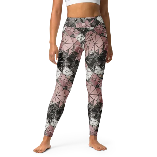 Rose Quartz Shatter on a Yoga Leggings