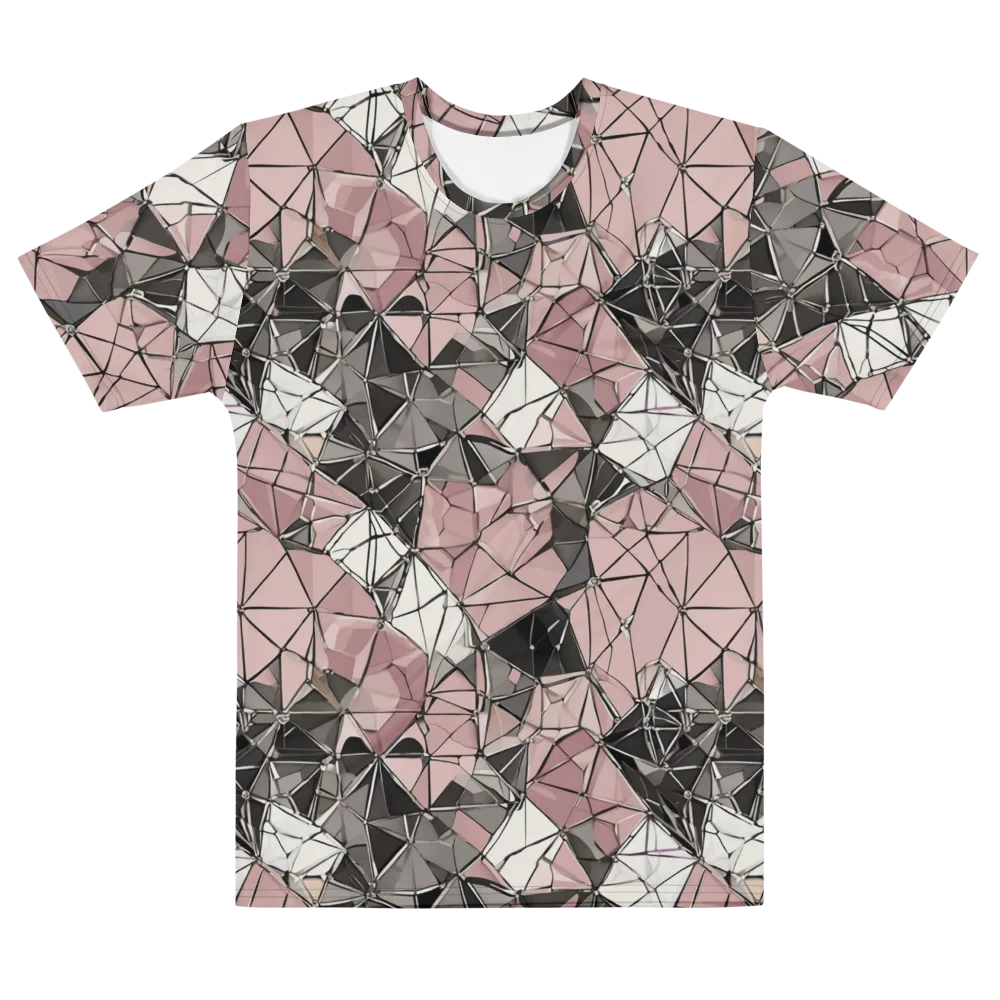 Rose Quartz Shatter on Men's Cotton Crew Neck T-Shirt — Front