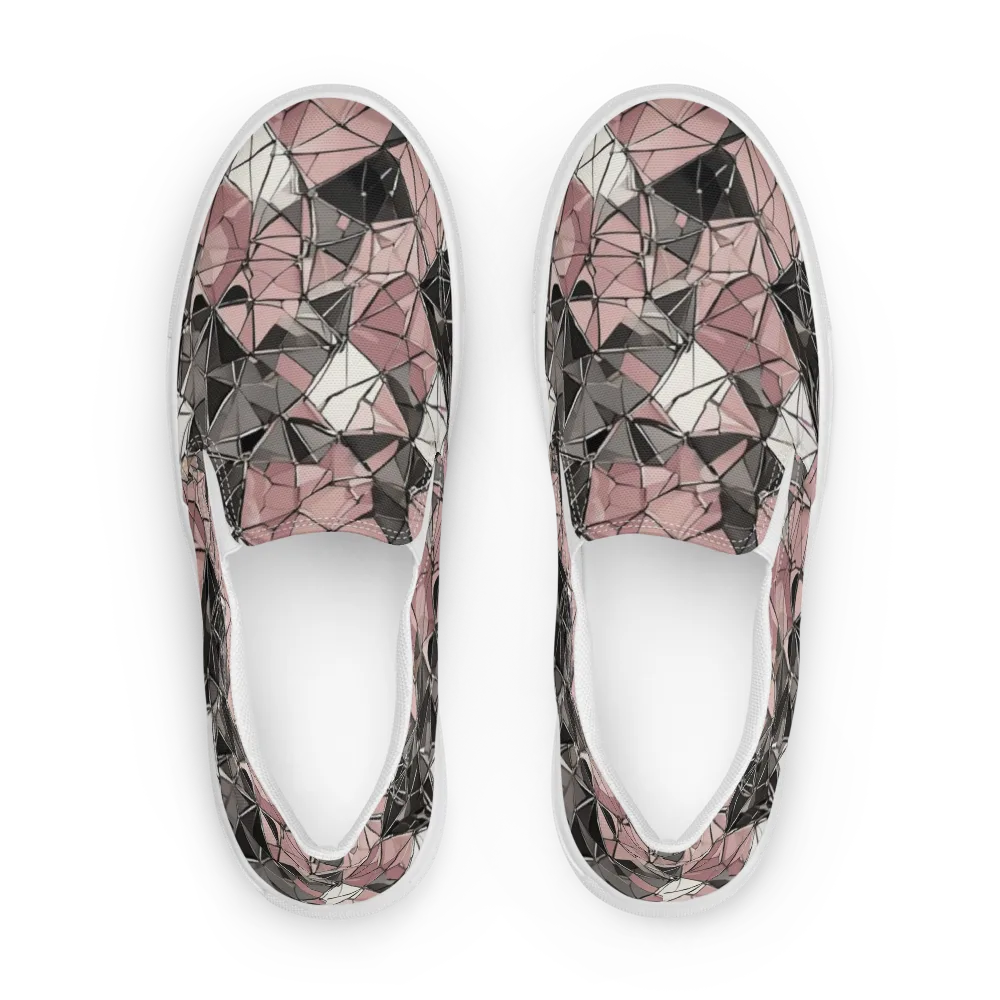 Rose Quartz Shatter on Men's Slip-On Canvas Shoes — Front