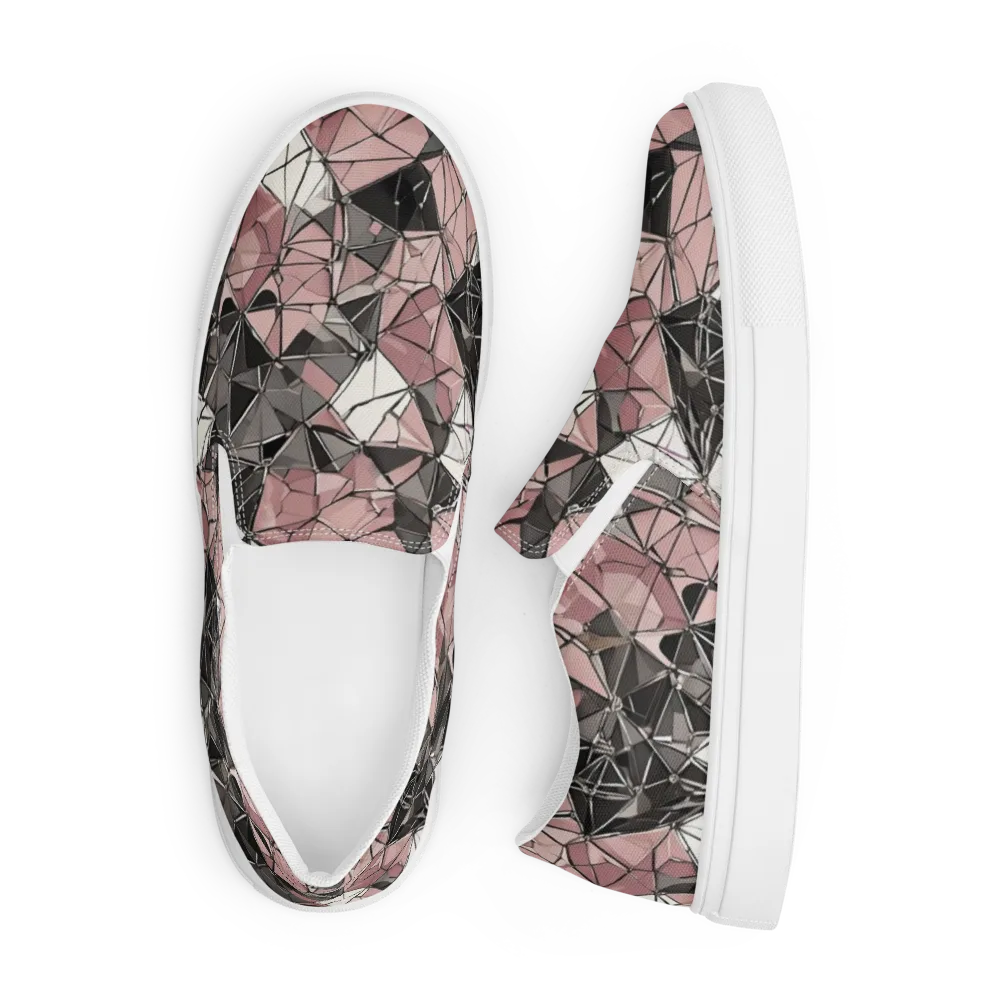 Rose Quartz Shatter on Men's Slip-On Canvas Shoes — Front