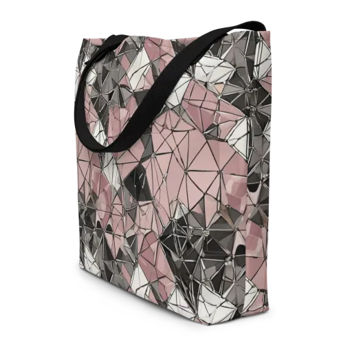 Rose Quartz Shatter on a Large Tote Bag W/ Pocket