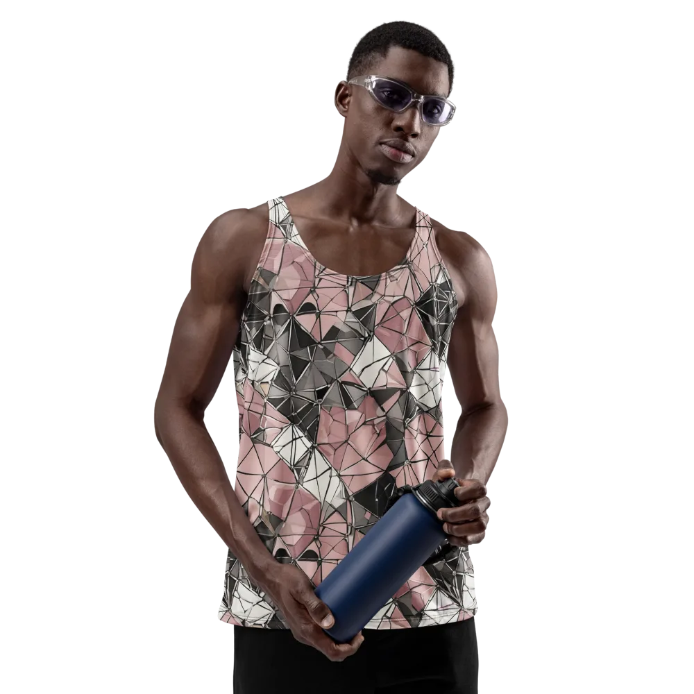 Rose Quartz Shatter on Men's Tank Top — Front