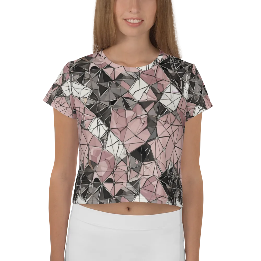 Rose Quartz Shatter on Crop Tee — Front