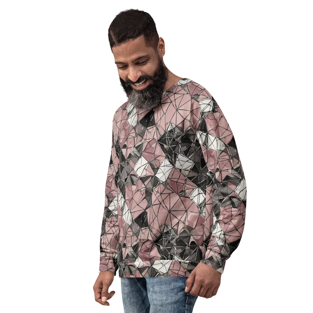 Rose Quartz Shatter on Sweatshirt — Left Front