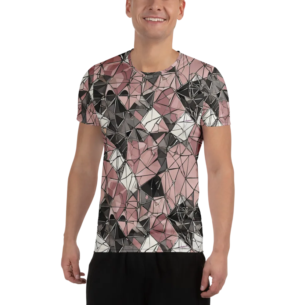 Rose Quartz Shatter on Men's Athletic T-Shirt — Front