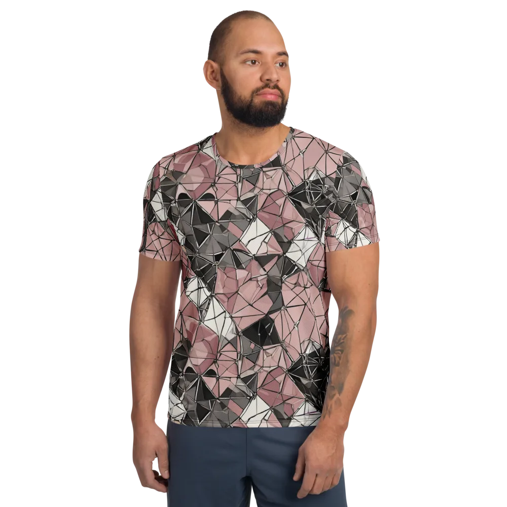 Rose Quartz Shatter on Men's Athletic T-Shirt — Front