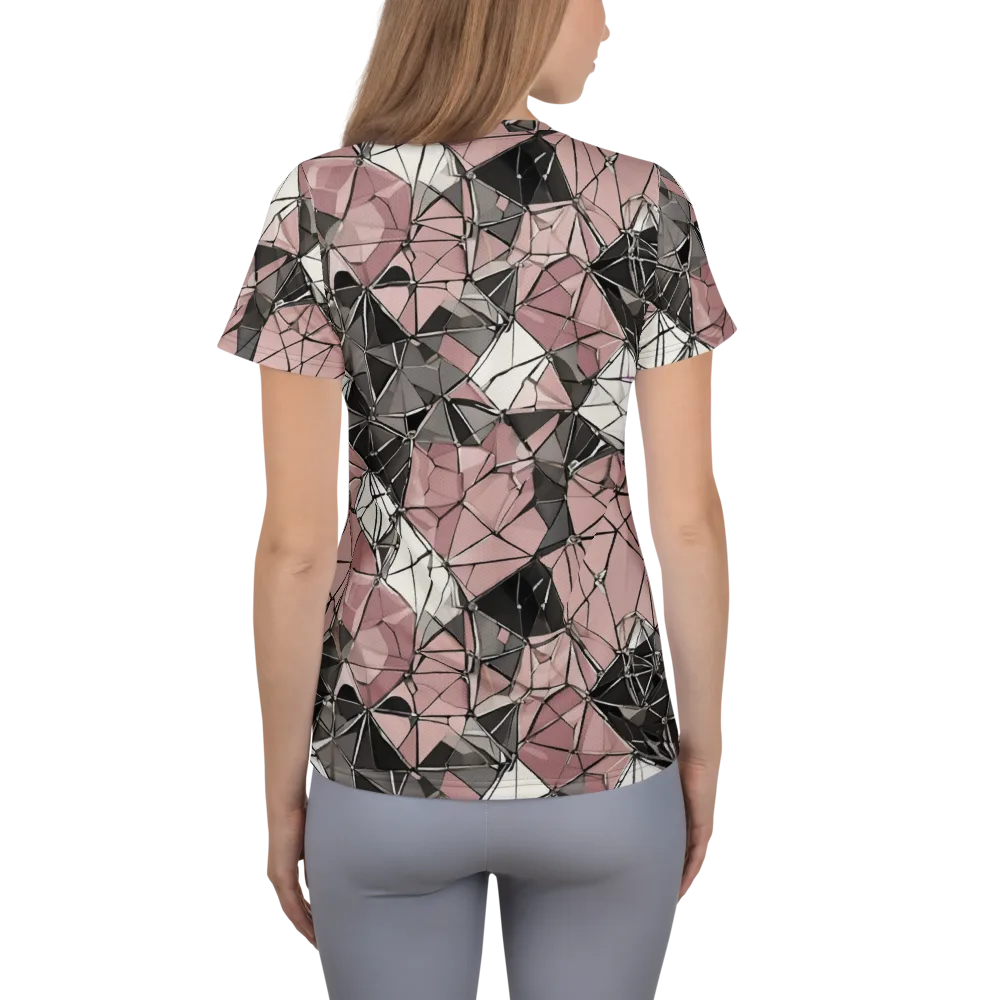 Rose Quartz Shatter on Women's Athletic T-Shirt — Back