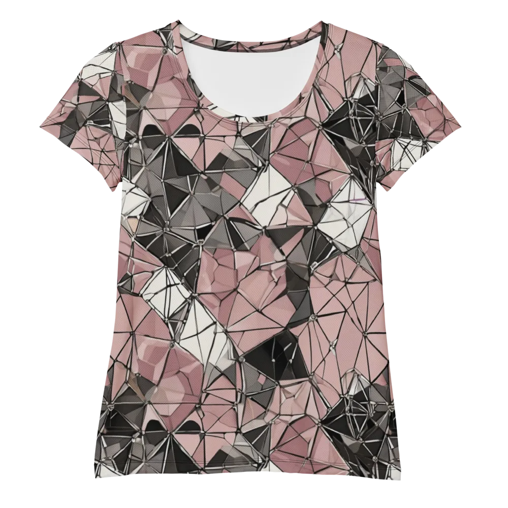 Rose Quartz Shatter on Women's Athletic T-Shirt — Front
