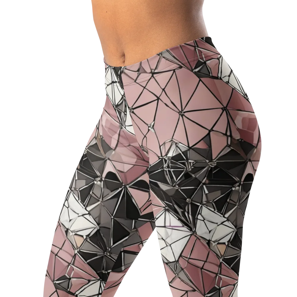 Rose Quartz Shatter on Leggings — Left Front