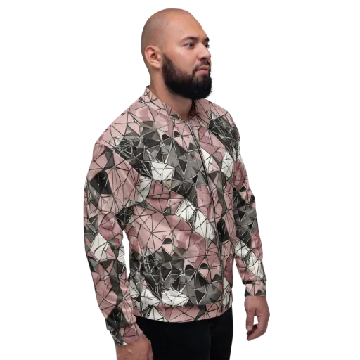 Rose Quartz Shatter on a Bomber Jacket
