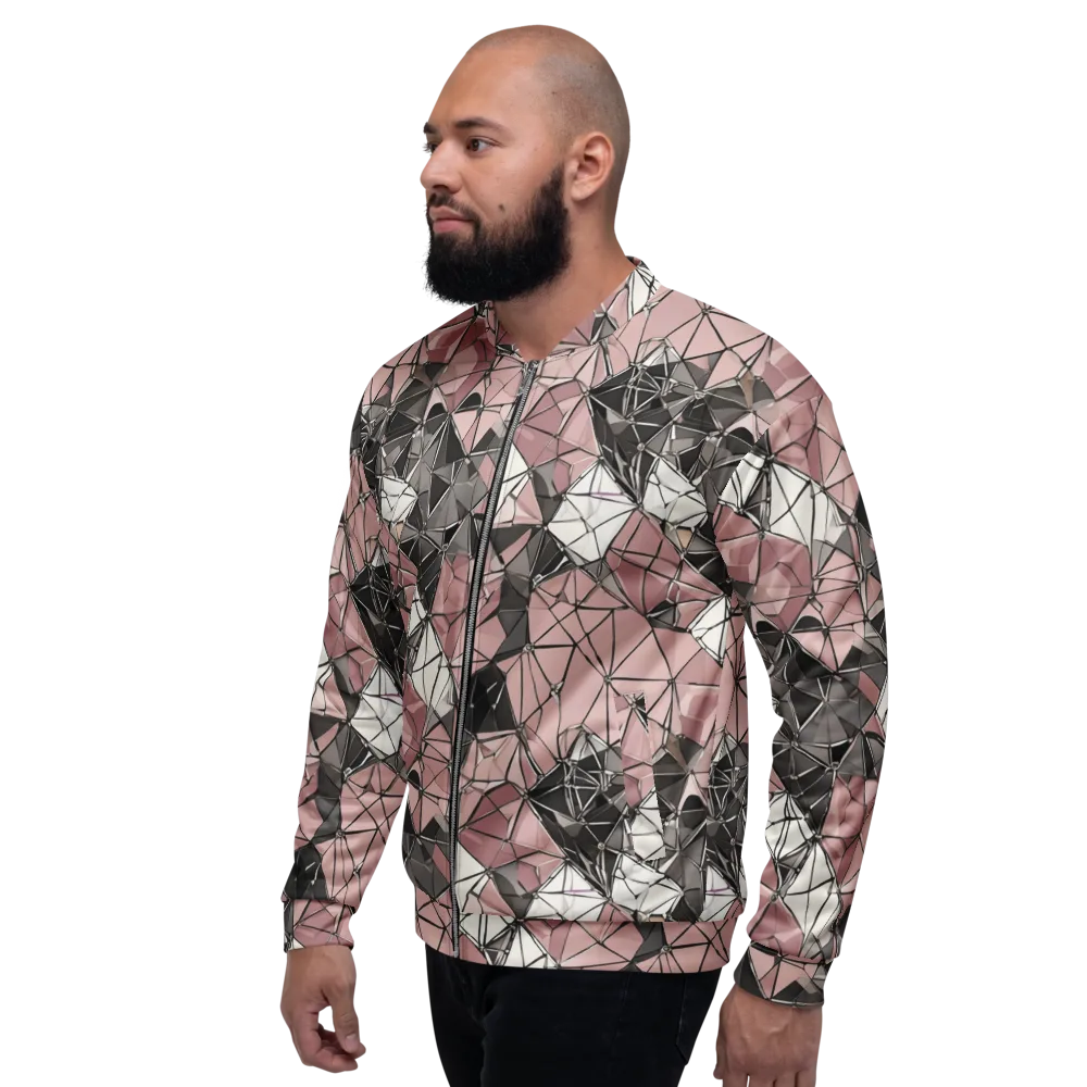 Rose Quartz Shatter on Bomber Jacket — Left