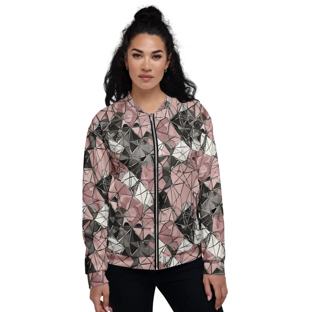 Rose Quartz Shatter on Bomber Jacket — Front