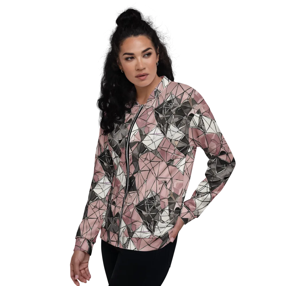 Rose Quartz Shatter on Bomber Jacket — Left