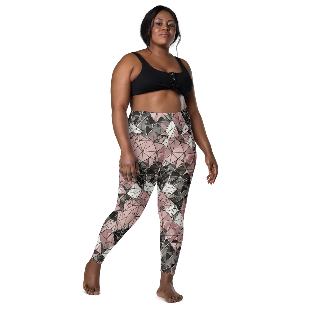 Rose Quartz Shatter on Leggings with Pockets — Front