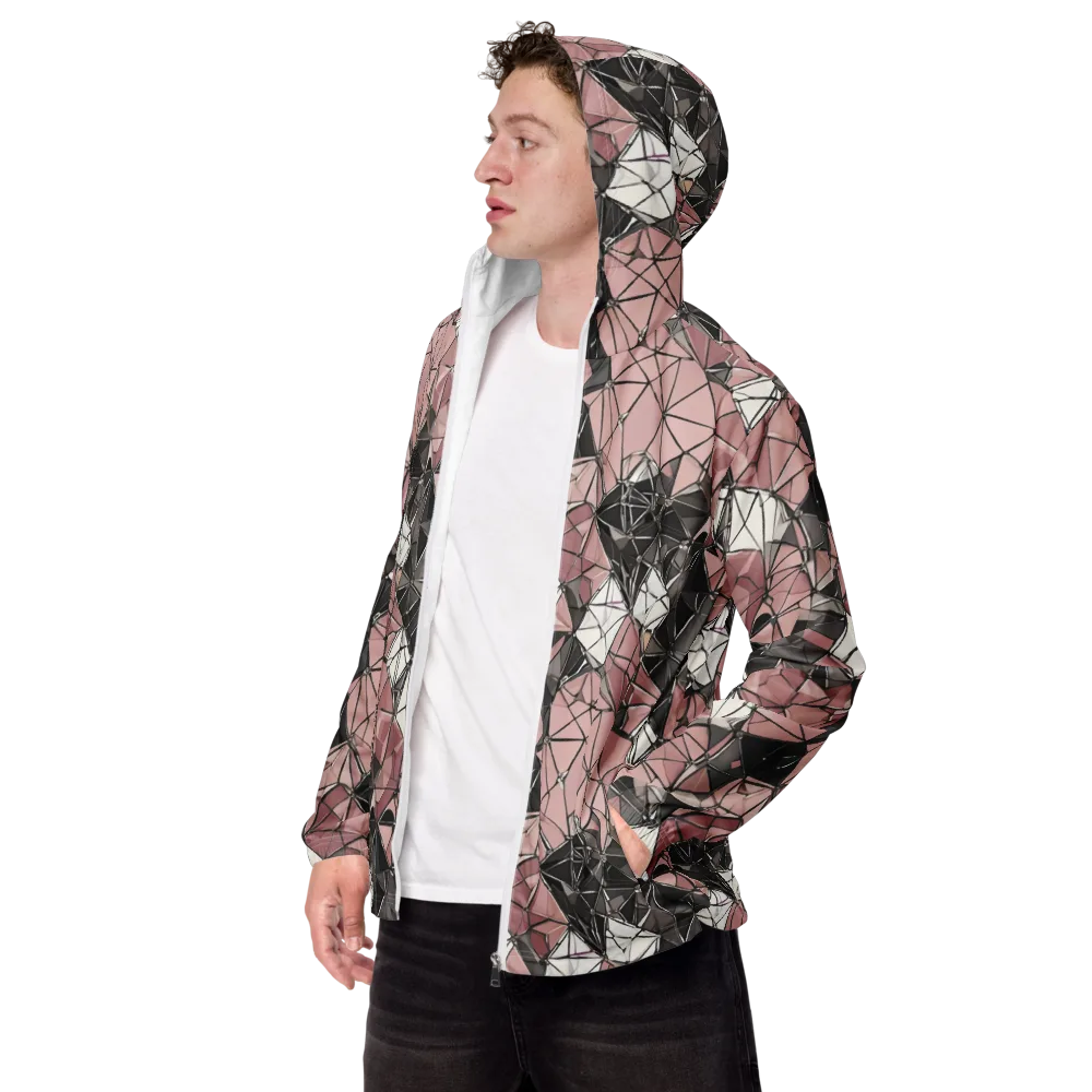 Rose Quartz Shatter on Men's Windbreaker — Left Front