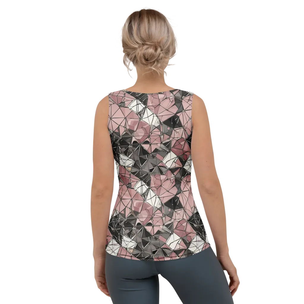 Rose Quartz Shatter on Women's Tank Top — Back