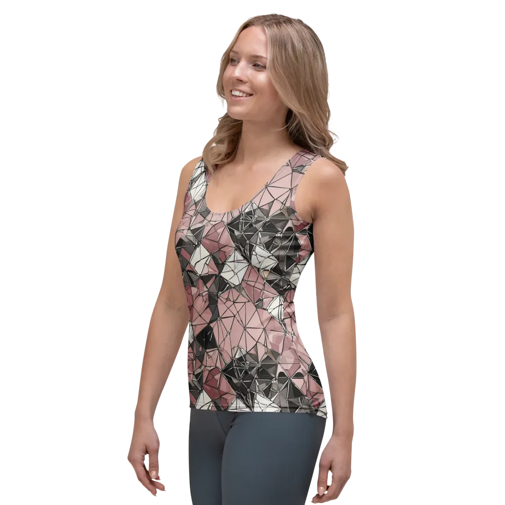 Rose Quartz Shatter on Women's Tank Top — Left Front