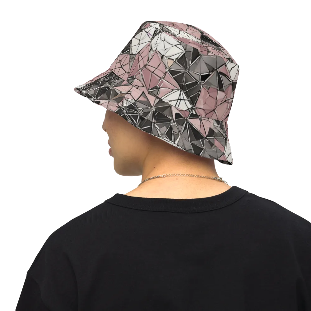 Rose Quartz Shatter on Reversible Bucket Hat — Back Inside