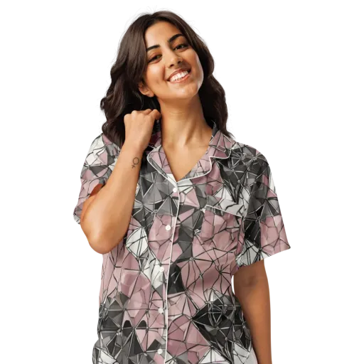 Rose Quartz Shatter on a Women's Short Sleeve Pajama Top