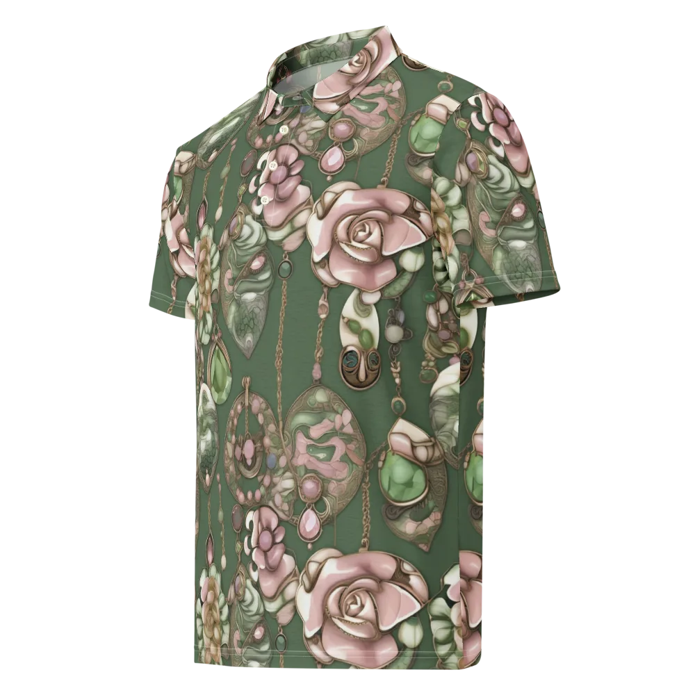 Mosslight Bijou on Men's Slim Fit Polo Shirt — Left Front
