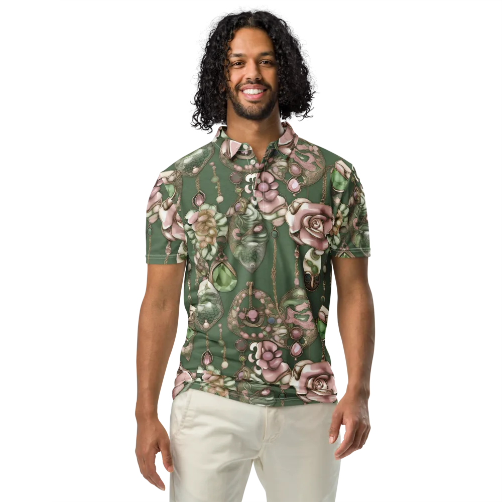 Mosslight Bijou on Men's Slim Fit Polo Shirt — Front