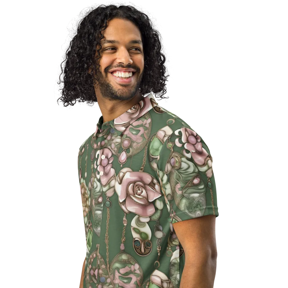Mosslight Bijou on Men's Slim Fit Polo Shirt — Left Front