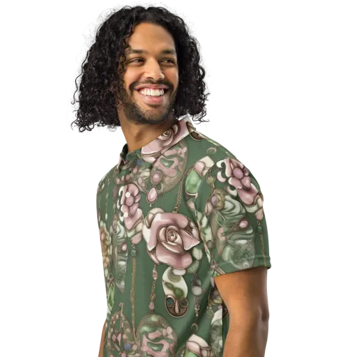 Mosslight Bijou on a Men's Slim Fit Polo Shirt