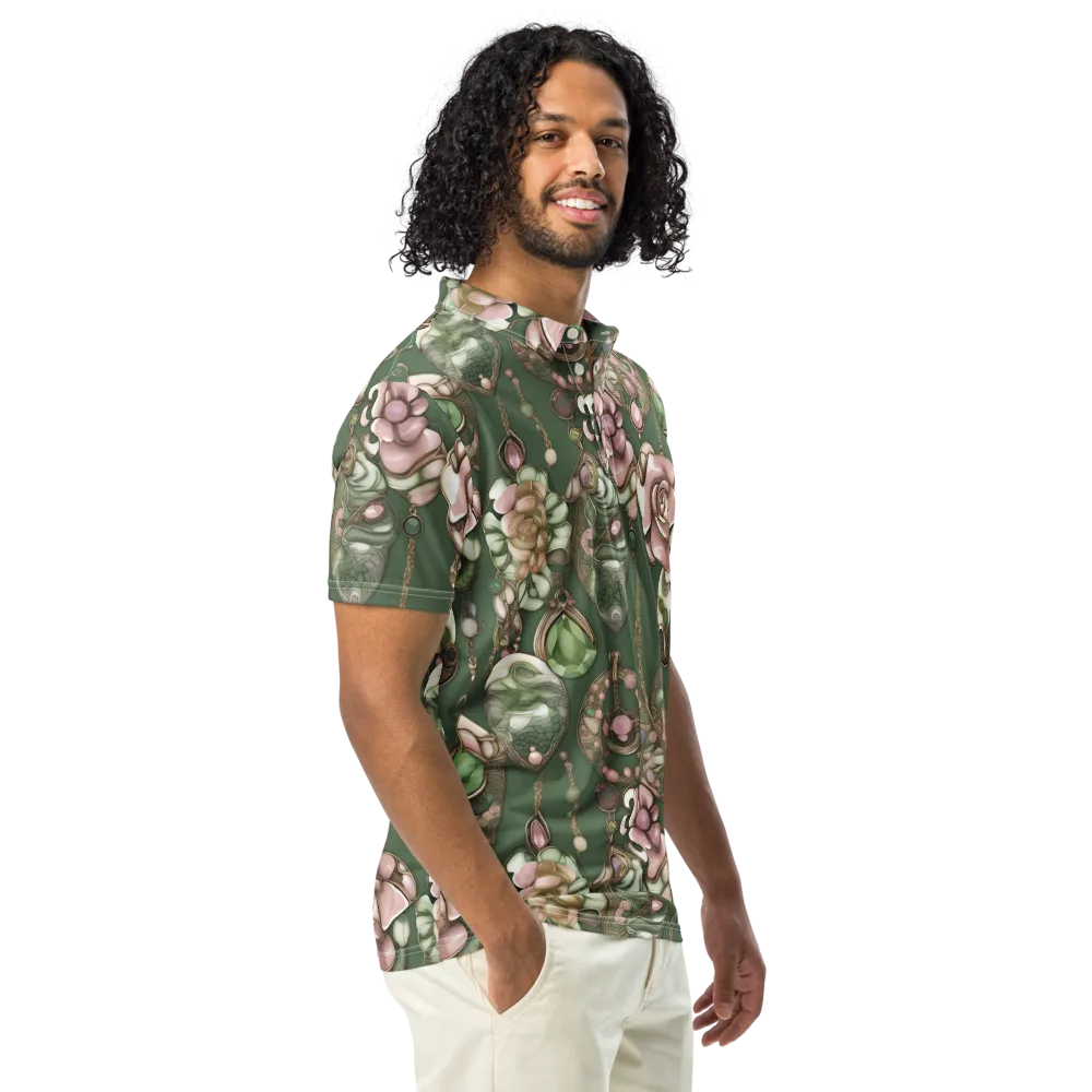 Mosslight Bijou on Men's Slim Fit Polo Shirt — Right Front