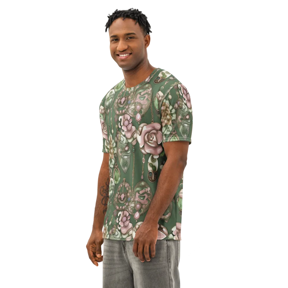 Mosslight Bijou on Men's Cotton Crew Neck T-Shirt — Left Front